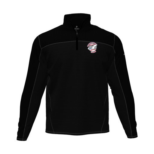 [CUS-DFW-QTRZ-PER-LSL-BLK-AS-LOGO1] Quarter Zip Pullover (Adult S, Black, Logo 1)