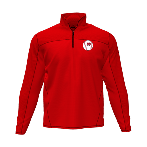 [CUS-DFW-QTRZ-PER-LSL-RED-AS-LOGO2] Quarter Zip Pullover (Adult S, Red, Logo 2)