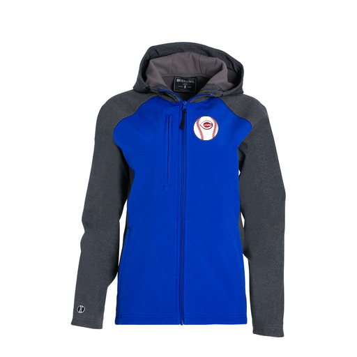[229357.H02.XS-LOGO2] Soft Shell Full Zip Jacket - Womens (Female Adult XS, Royal, Logo 2)