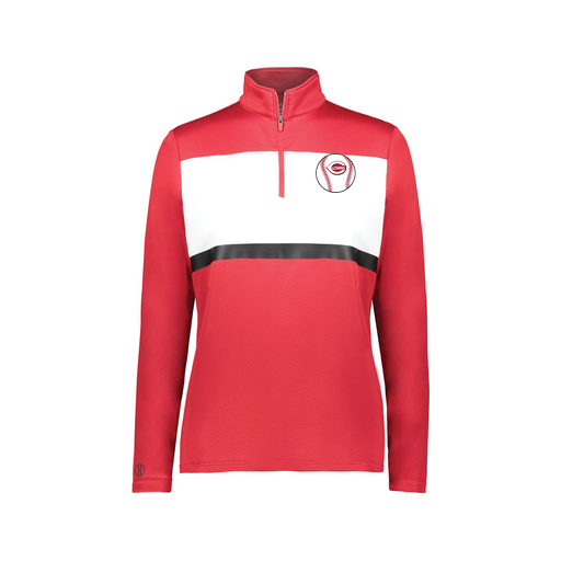 [222791.408.XS-LOGO2] Ladies Bold 1/4 Zip Pullover (Female Adult XS, Red, Logo 2)