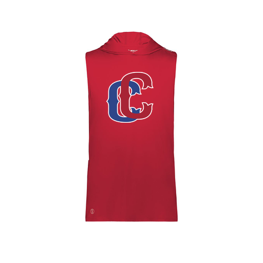 [222590.083.XS-LOGO3] Men's CoolDry Sleeveless Hoodie (Adult XS, Red, Logo 3)