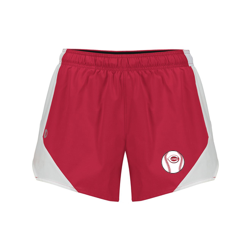 [229489.H01.S-LOGO2] Girls Olympus Shorts (Female Youth S, Red, Logo 2)