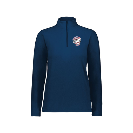 [6864.065.XS-LOGO1] Ladies MicroFleece 1/4 Zip Pullover (Female Adult XS, Navy, Logo 1)