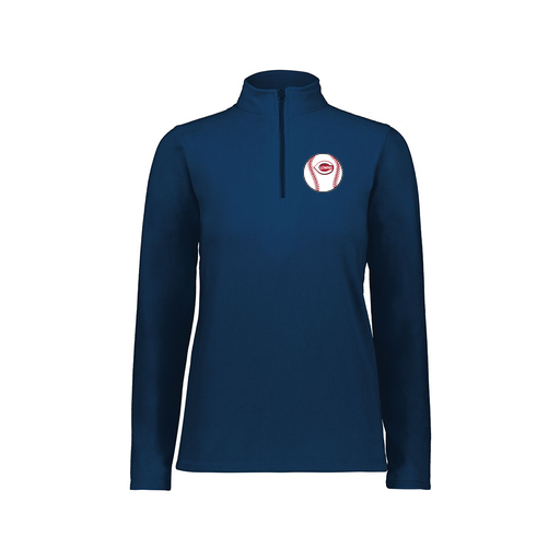 [6864.065.XS-LOGO2] Ladies MicroFleece 1/4 Zip Pullover (Female Adult XS, Navy, Logo 2)