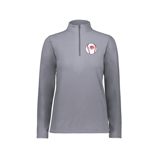 [6864.059.XS-LOGO2] Ladies MicroFleece 1/4 Zip Pullover (Female Adult XS, Gray, Logo 2)