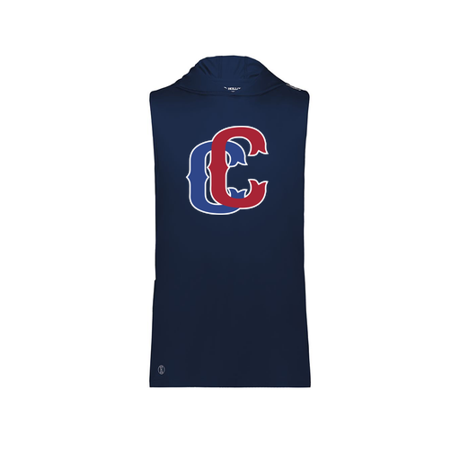 [222590.065.XS-LOGO3] Men's CoolDry Sleeveless Hoodie (Adult XS, Navy, Logo 3)