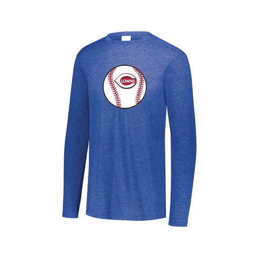 [FTLCUBRY-AXS-LOGO2] Decker Men's Tri-Blend T-Shirt - Long Sleeve (Adult XS, Royal, Logo 2)