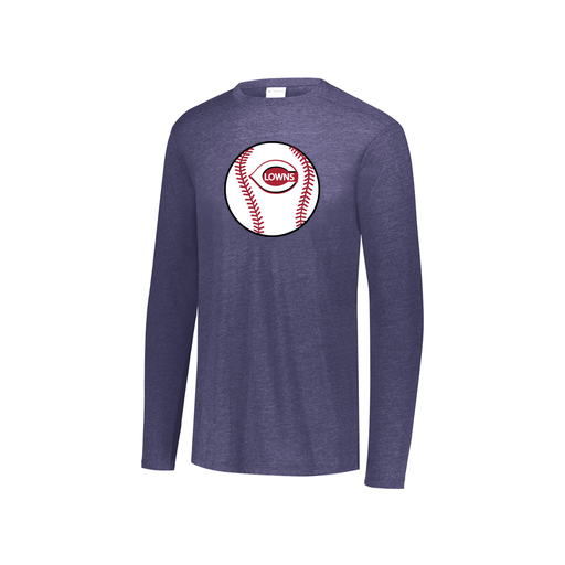 [FTLCUBNV-YS-LOGO2] Decker Youth Tri-Blend T-Shirt - Long Sleeve (Youth S, Navy, Logo 2)