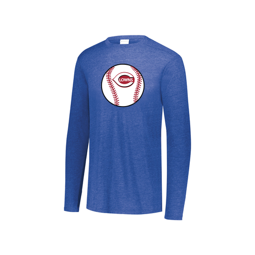 [FTLCUBRY-YS-LOGO2] Decker Youth Tri-Blend T-Shirt - Long Sleeve (Youth S, Royal, Logo 2)