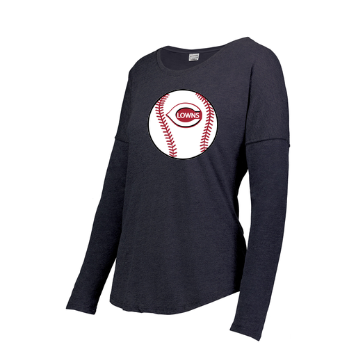 [FTLCUBNV-FAS-LOGO2] Decker Women's Tri-Blend T-Shirt - Long Sleeve (Female Adult S, Navy, Logo 2)