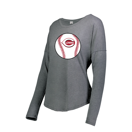 [FTLCUBGY-FAS-LOGO2] Decker Women's Tri-Blend T-Shirt - Long Sleeve (Female Adult S, Gray, Logo 2)