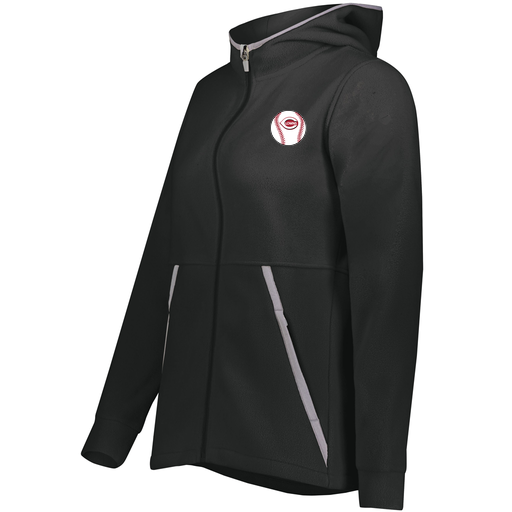[6860.080.XS-LOGO2] Ladies Chill Full Zip Fleece (Female Adult XS, Black, Logo 2)